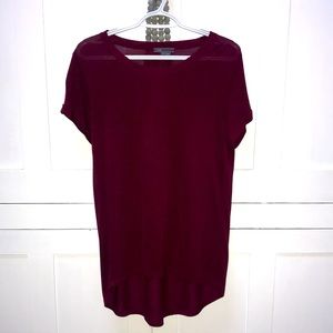 Vince short sleeve burgundy top